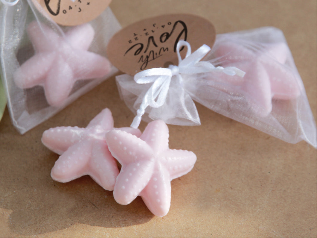 Australian made star fish soap for your event favour with personalised kraft tags